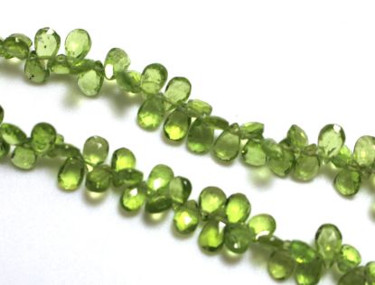 Wholesale Semiprecious Gemstone Beads - 100% Genuine Peridot Gemstone Bead - Faceted Pear Shape - (Sold Per Strand)