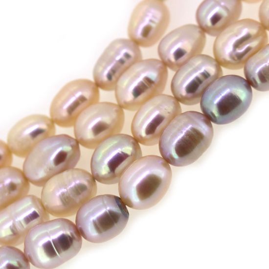 Wholesale Freshwater Pearls 11-13mm Rice Shape with Ring, Pink Color with excellent luster