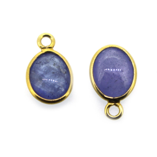 Wholesale Bezel Pendent Natural Tanzanite Tiny Oval Shape December Birthstone