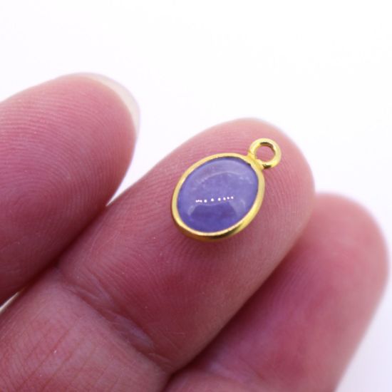 Wholesale Bezel Pendent Natural Tanzanite Tiny Oval Shape December Birthstone