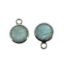 Wholesale Bezel Charm Pendant - Sterling Silver Charm - Natural Aquamarine-Tiny Round Shape-March Birthstone