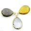 Wholesale Gold  Bezel Gemstone Pendant-Teardrop Shape 15mm -(ONE OF A KIND)
