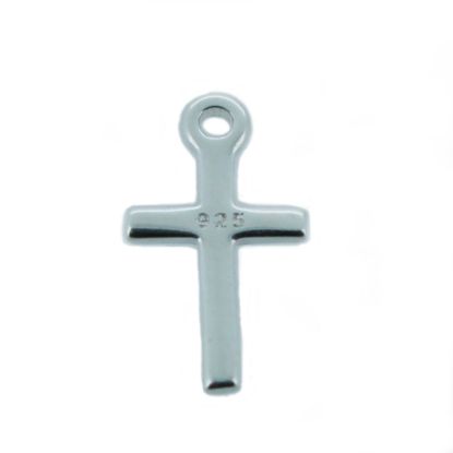Wholesale 925 Sterling Silver Tiny Cross Charm - 10x6 mm (1 pc)