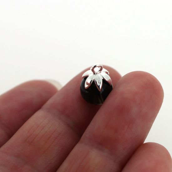 Wholesale 925 Sterling Silver Small Flower Bead Cap Bail with Post - 7mm (1 pc)