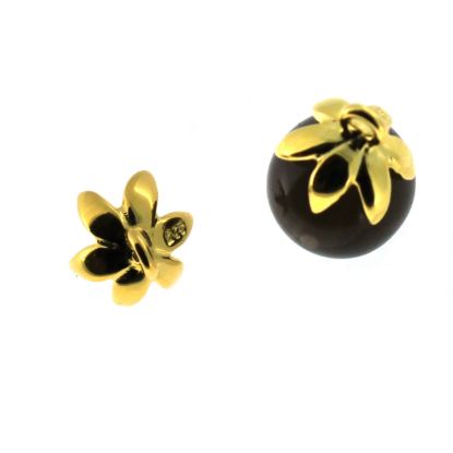 Wholesale Gold over Sterling Silver Small Flower Bead Cap Bail with Post - 7mm (1 pc)