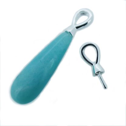 Wholesale 925 Sterling Silver Simple Bead Cap Bail with Post - 13mm (1 pc)