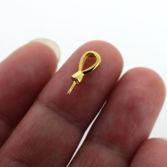 Wholesale Gold over Sterling Silver Simple Bead Cap Bail with Post - 13mm (1 pc)