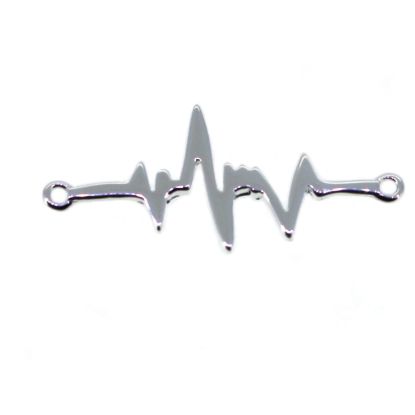 Wholesale Sterling Silver Heartbeat Charm - 27 mm (1 pc)