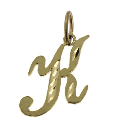 Wholesale 14K yellow gold initial pendant