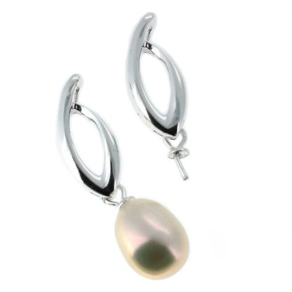 Wholesale 925 Sterling Silver Flame with Swinging Peg Bail Cap for Drilled Pearls and Beads