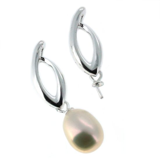 Wholesale 925 Sterling Silver Flame with Swinging Peg Bail Cap for Drilled Pearls and Beads