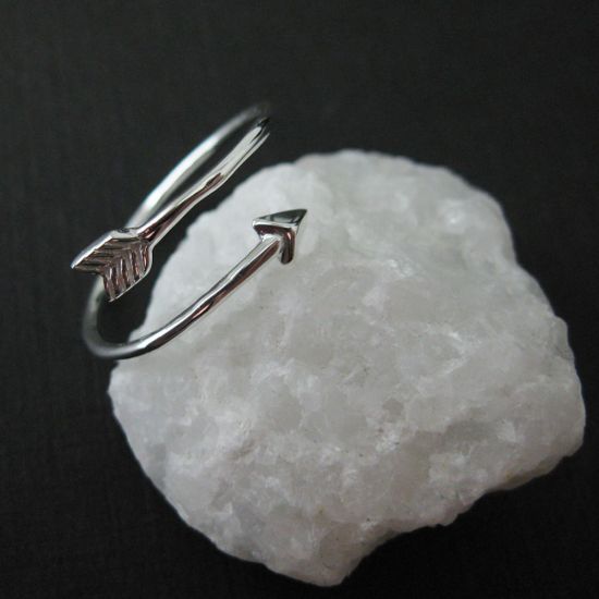 Wholesale 925 Sterling Silver Ring - Arrow Ring Adjustable Size(1 piece)