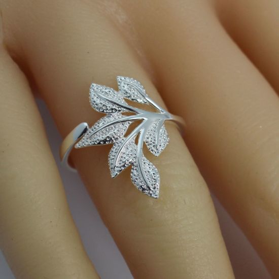Wholesale Sterling Silver Leaf Ring-Size 7 (1 piece)