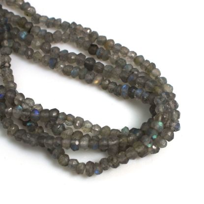 Wholesale Semi-Precious Gemstone Beads - 3.5mm Faceted Rondelle - Labradorite