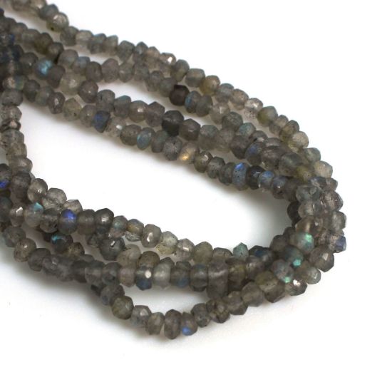 Wholesale Semi-Precious Gemstone Beads - 3.5mm Faceted Rondelle - Labradorite