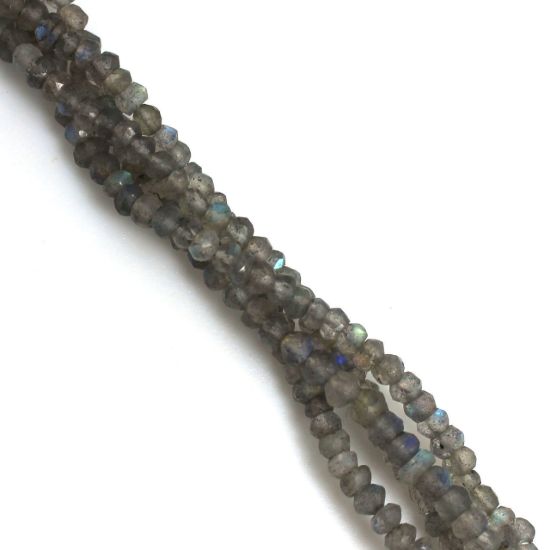 Wholesale Semi-Precious Gemstone Beads - 3.5mm Faceted Rondelle - Labradorite (1 Strand)