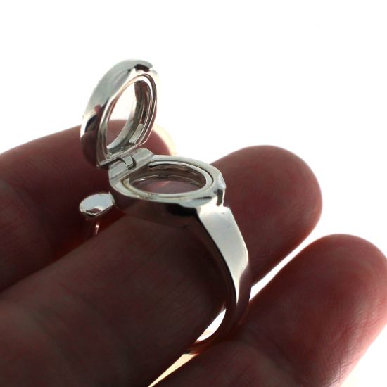 Wholesale Sterling Silver Adjustable Locket Ring (1 piece)
