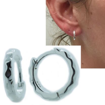 Wholesale Sterling Silver Huggies Hoop Earrings -13mm (Sold Per Pair)