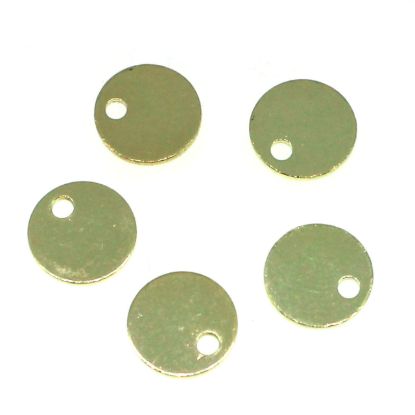 Wholesale Gold Over Sterling Silver Round Tag - 6mm (sold per 10 pcs)