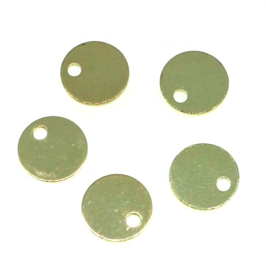 Wholesale Gold Over Sterling Silver Round Tag - 6mm (sold per 10 pcs)