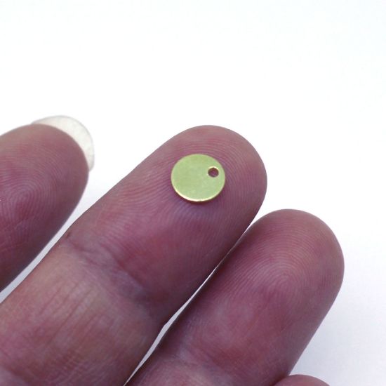 Wholesale Gold Over Sterling Silver Round Tag - 6mm (sold per 10 pcs)