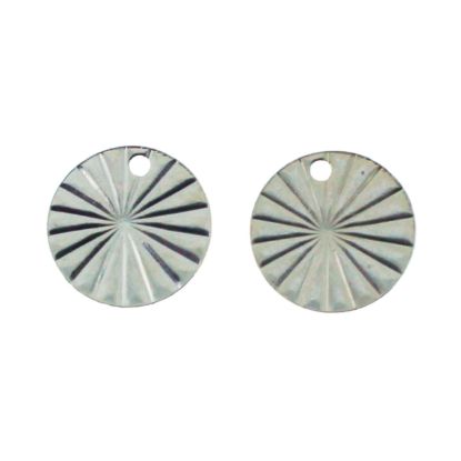 Wholesale Sterling Silver Textured Round Shape Charm 10mm (1 pcs)