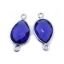 Wholesale Sterling Silver Bezel Gemstone Links - Faceted Pear Shape - Blue Iolite Quartz