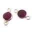Wholesale Sterling Silver Bezel Gemstone Connectors- 6mm Faceted Coin Shape - Ruby- July Birthstone