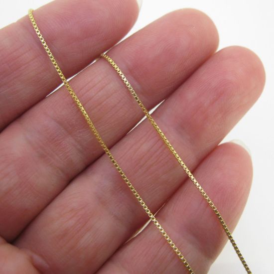 Wholesale Gold over  Sterling Silver Adjustable Necklace Chain - Tiny Box Chain -Adjustable  up to 22"