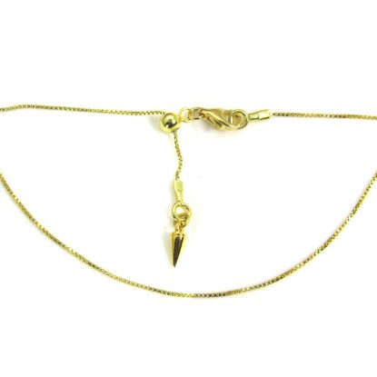 Wholesale Gold over  Sterling Silver Adjustable Necklace Chain - Tiny Box Chain -Adjustable  up to 22"