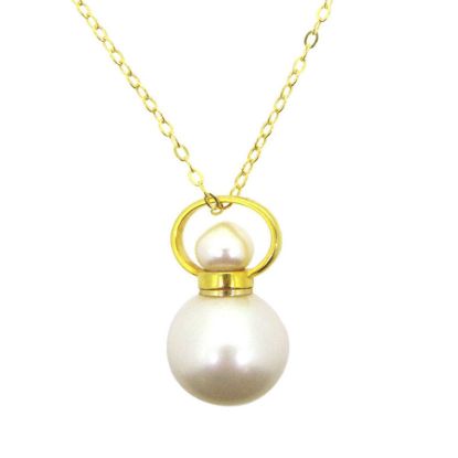 Wholesale Essential Oil Mini Series Bottle Necklace - Round Shape - Pearl