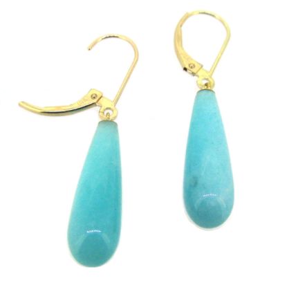 Wholesale 14K Yellow Gold - Long Teardrop PERU Earrings(1 pair)