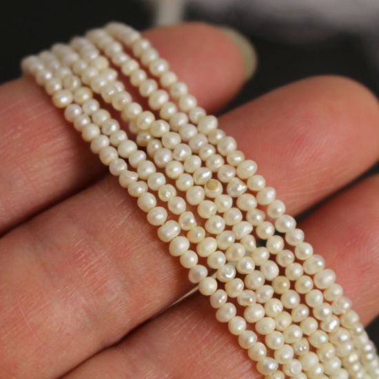 Wholesale Freshwater Pearl Strand 2.5-3mm Creamy White Seed Pearls Wholesale Pearls for Beading and Jewelry Making