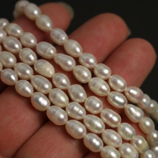 Wholesale Freshwater Pearl Strand 7-9mm Creamy White Oval Pearls, Wholesale Pearls for Beading and Jewelry Making
