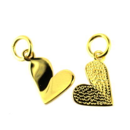 Wholesale Gold over Sterling Silver Cute Tiny Heart Charms (sold by piece)