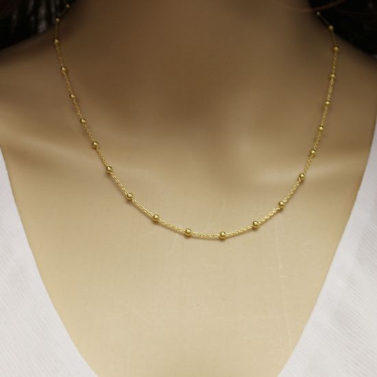 Wholesale Gold over Sterling Silver Bulk Chain - 3mm Ball Satellite Bead Chain (sold per foot)