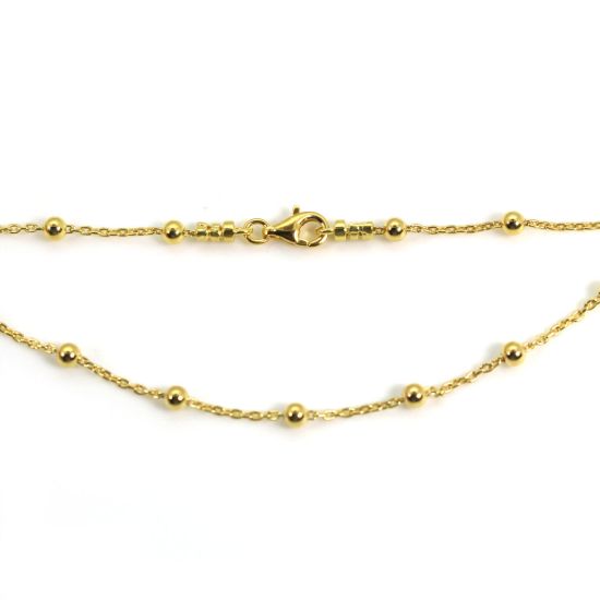 Wholesale Gold over Sterling Silver Finished Chain - 3mm Ball Satellite Cable Chain