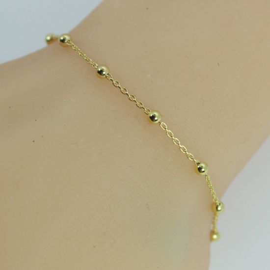 Wholesale Gold over Sterling Silver Finished Chain - 3mm Ball Satellite Cable Chain