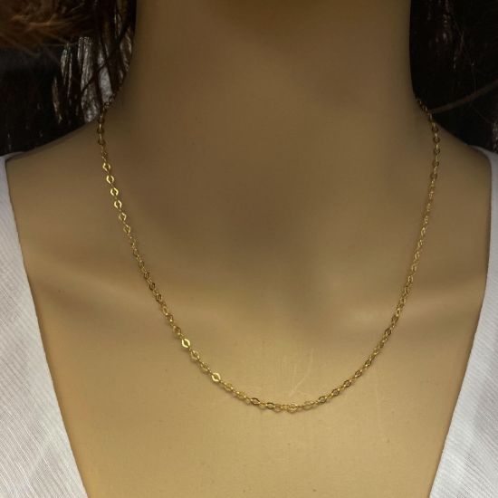 Wholesale Gold over Sterling Silver Bulk Chain - 3mm Diamond Shape Flat Cable Chain (sold per foot)