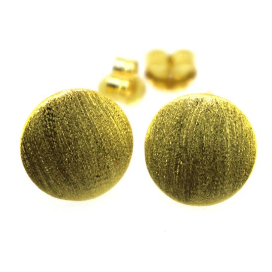 Wholesale Gold Over 925 Sterling Silver Textured Round Ear wires - 10mm (1 pair)