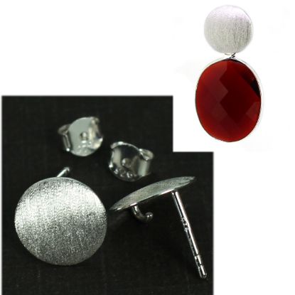 Wholesale 925 Sterling Silver Textured Round Ear wires - 10mm (1 pair)