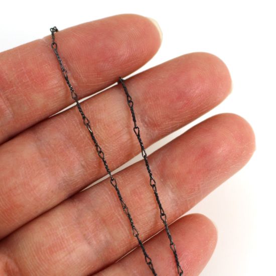 Wholesale Oxidized Sterling Silver Chain - 7mm Fancy Twisted Link Chain (sold per foot)