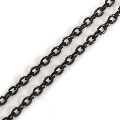 Wholesale Oxidized Sterling Silver Bulk Chain - 2.8x3.7mm Oval Cable Chain (sold per foot)