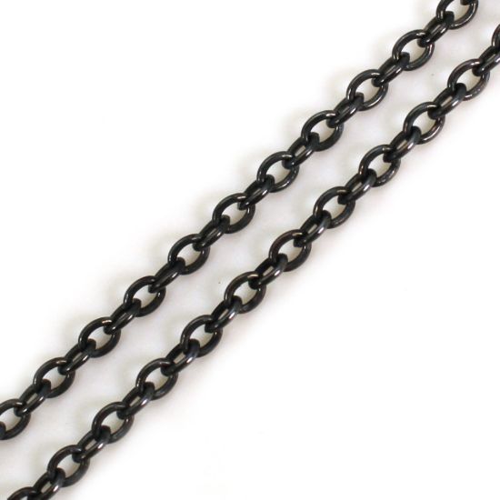 Wholesale Oxidized Sterling Silver Bulk Chain - 2.8x3.7mm Oval Cable Chain (sold per foot)