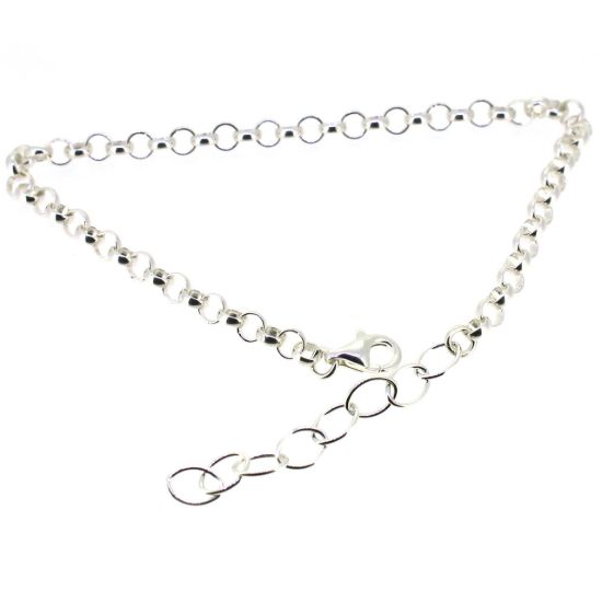 Wholesale Sterling Silver Basic Adjustable Chain Anklet and Bracelet- 3.5mm Rolo Chain