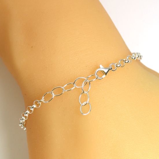 Wholesale Sterling Silver Basic Adjustable Chain Anklet and Bracelet- 3.5mm Rolo Chain
