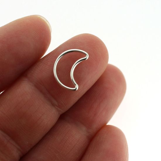 Wholesale Sterling Silver Plain Moon Charm 11mm (1 pc)
