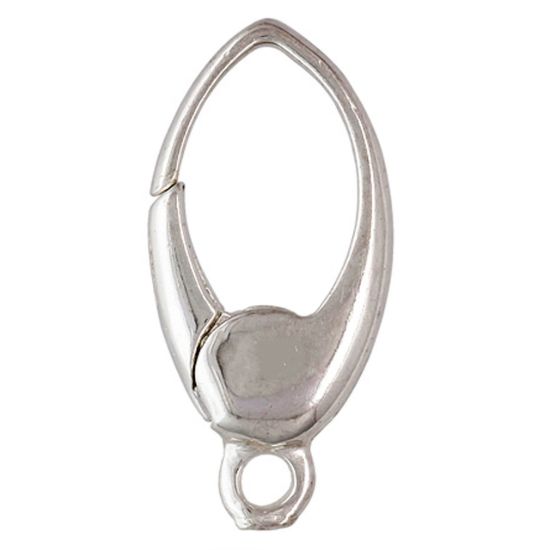 Wholesale 925 Sterling Silver Clasp - No Trigger Oval Clasp 14mm