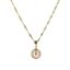 Wholesale Solid 14K Yellow Gold  Bezel Pink Color Freshwater Pearl Necklace - 16"