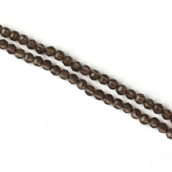 Wholesale Gemstone beads - Smokey Quartz Faceted Round Beads - 2.4mm - 13 inches - full strand